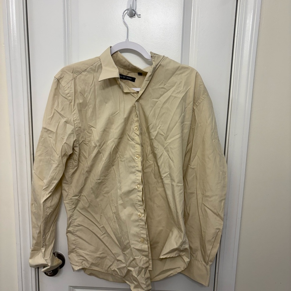 Men's Cream Button-Up Shirt